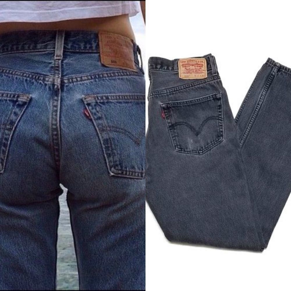 VINTAGE Levi's 505 Regular Fit Black Grey Jeans